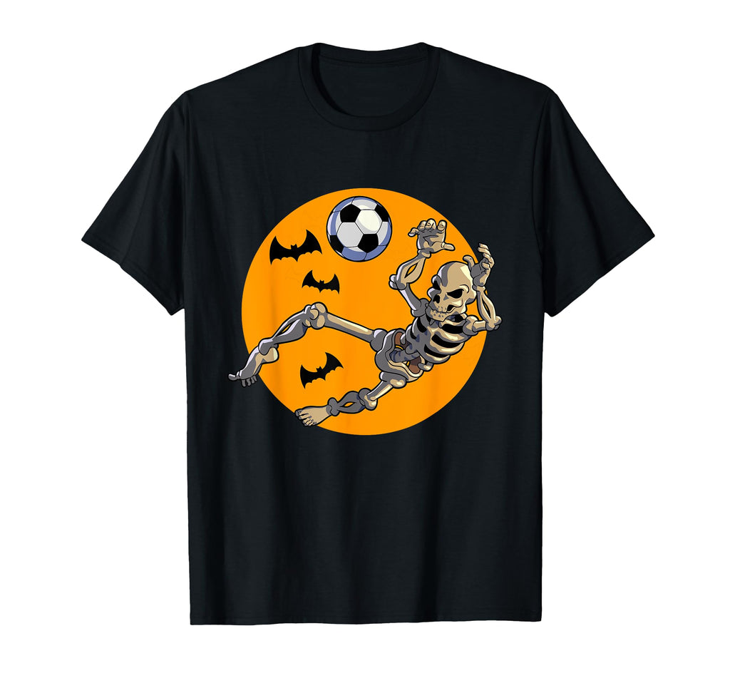 Soccer Skeleton Halloween Skeleton T-Shirt - Fun Novelty Design Men Women