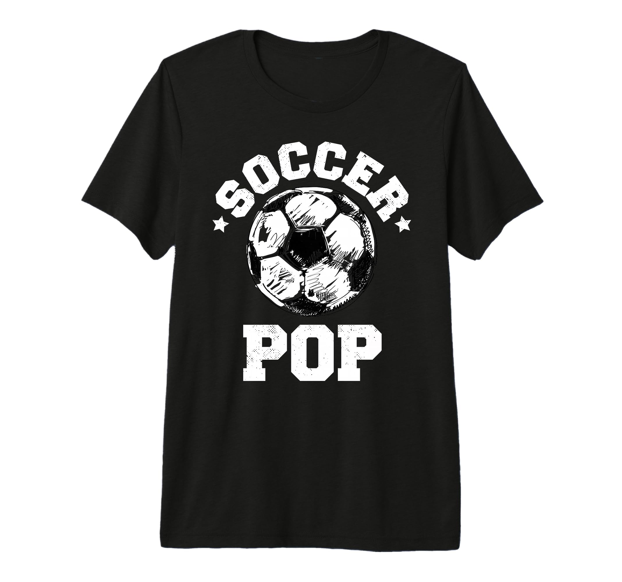 Mens Soccer Pop Soccer Ball Distressed T-Shirt - Trendy Graphic for Adults