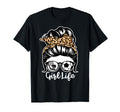 Life Messy Bun Hair Funny Soccer T-Shirt - Novelty Apparel for Adults