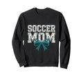Soccer Mom Coquette Bow Mothers Day Sweatshirt - Trendy Graphic Unisex