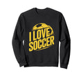 I Love Soccer Enthusiast Passion Sweatshirt - Trendy Graphic for Adults