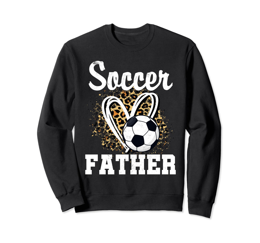 Soccer Father Leopard Heart Sweatshirt - Minimalist Print Men Women