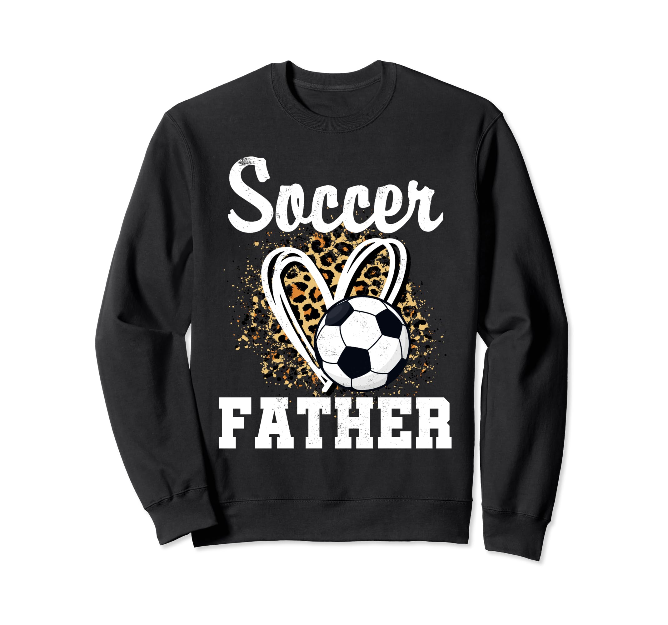 Soccer Father Leopard Heart Sweatshirt - Minimalist Print Men Women