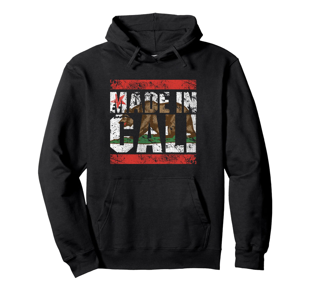 Distressed Made Cali California Flag Usa Hoodie - Trendy Graphic Men Women