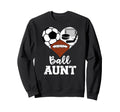 Ball Aunt Heart Funny Soccer Sweatshirt - Custom Art Print Men Women