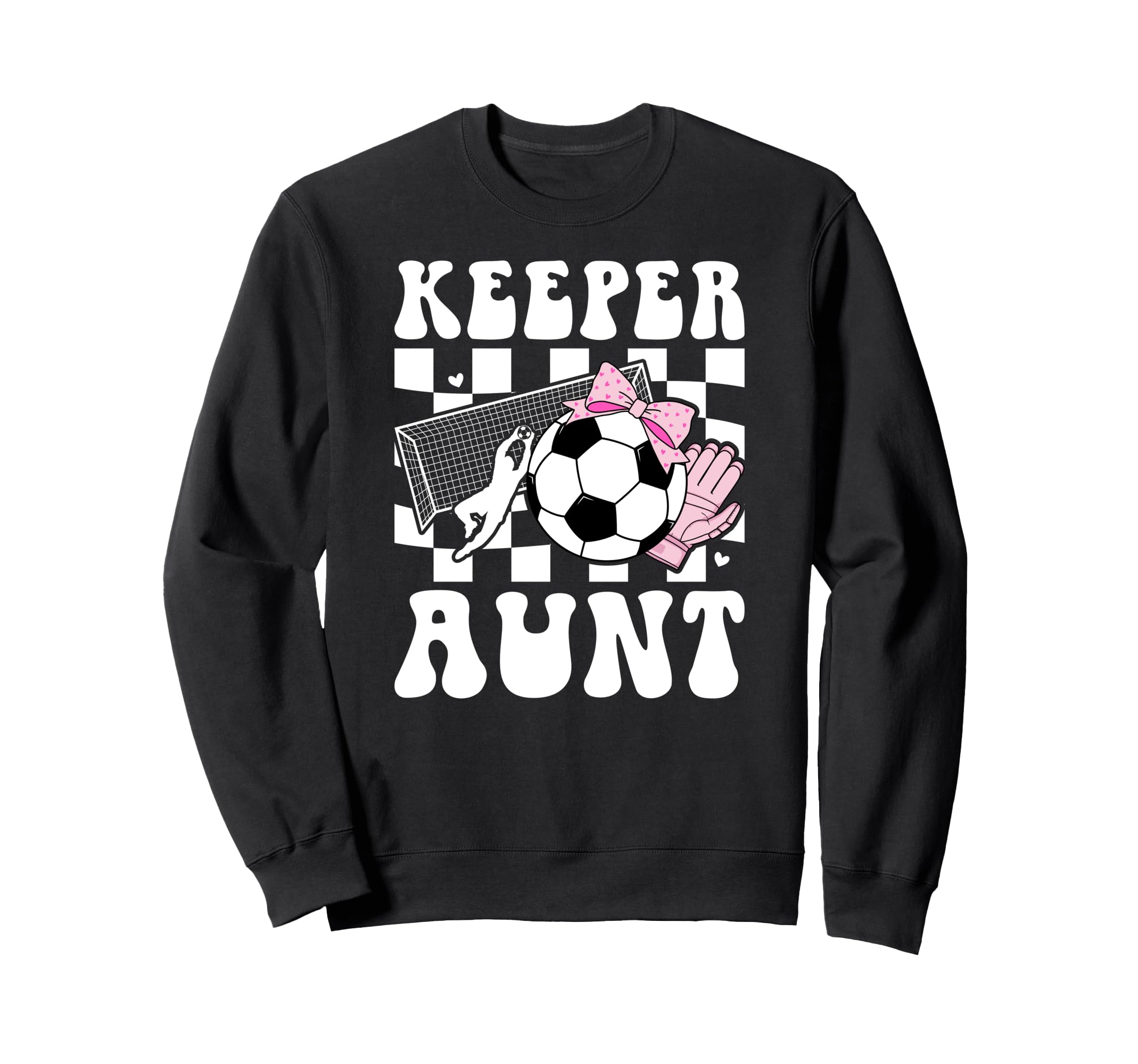 Groovy Soccer Keeper Aunt Soccer Sweatshirt - Aesthetic Graphic for Adults