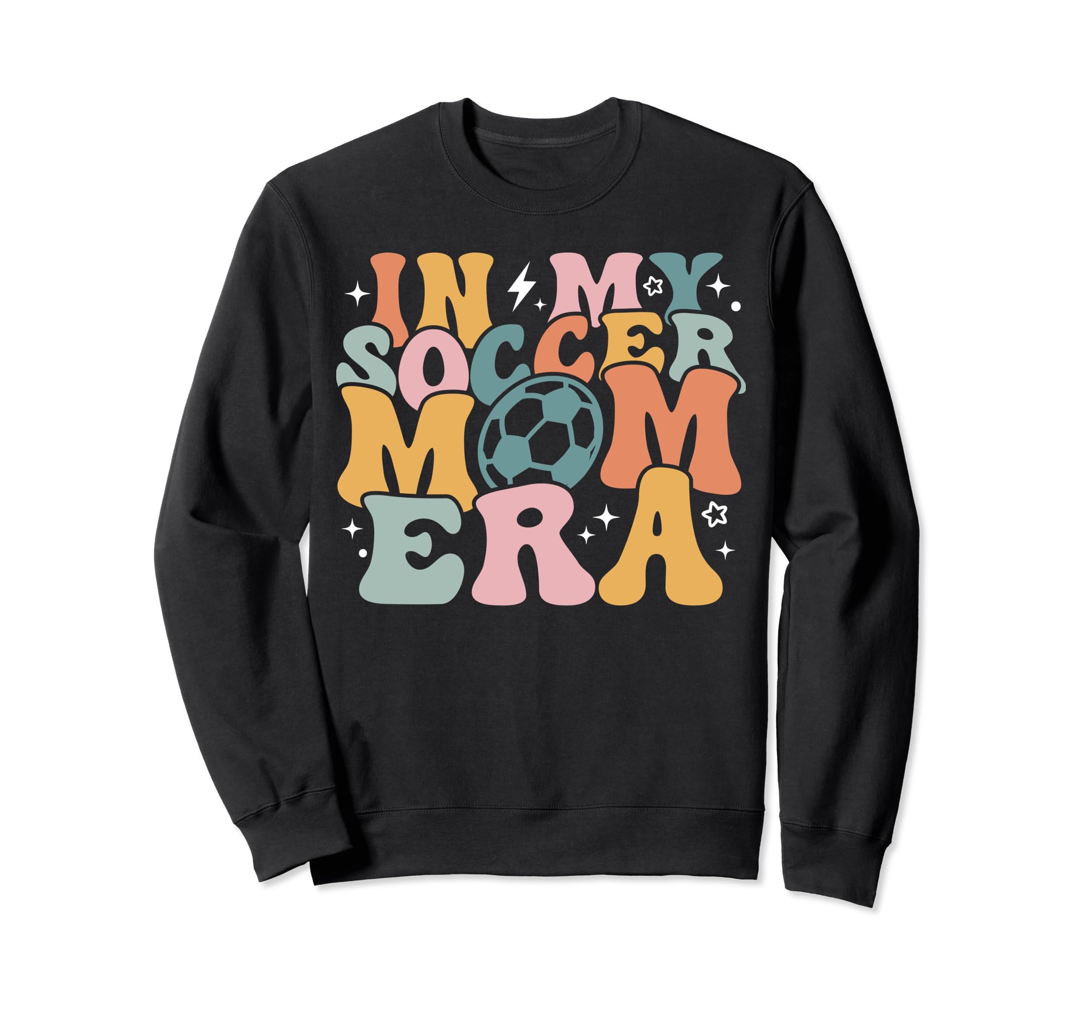 My Soccer Mom Era Groovy Soccer Sweatshirt - Fun Novelty Design for Adults