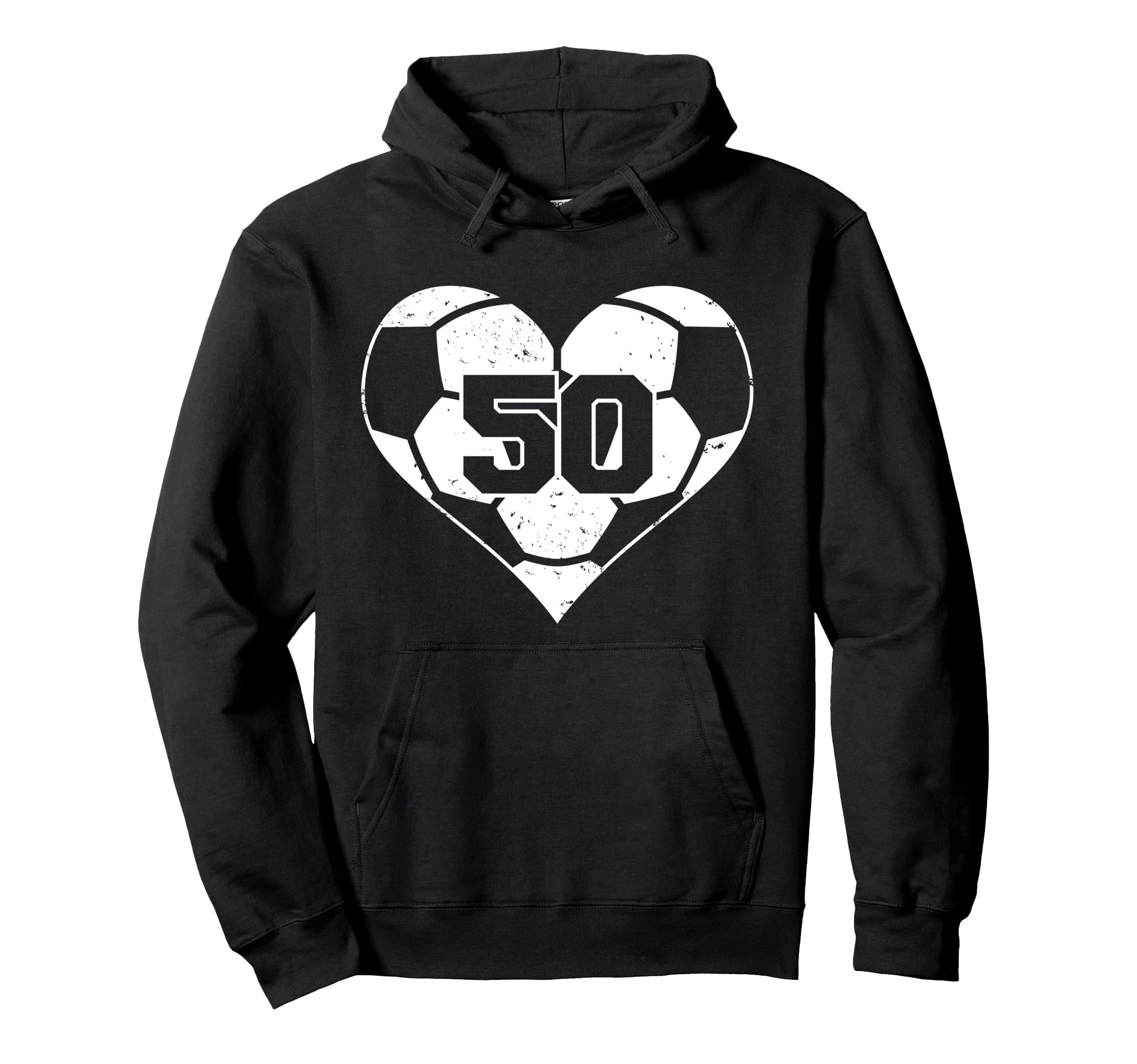 Soccer Heart Number 50 Jersey Sports Hoodie - Streetwear Style for Adults