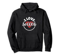 I Love Soccer Hoodie - Fun Novelty Design Men Women