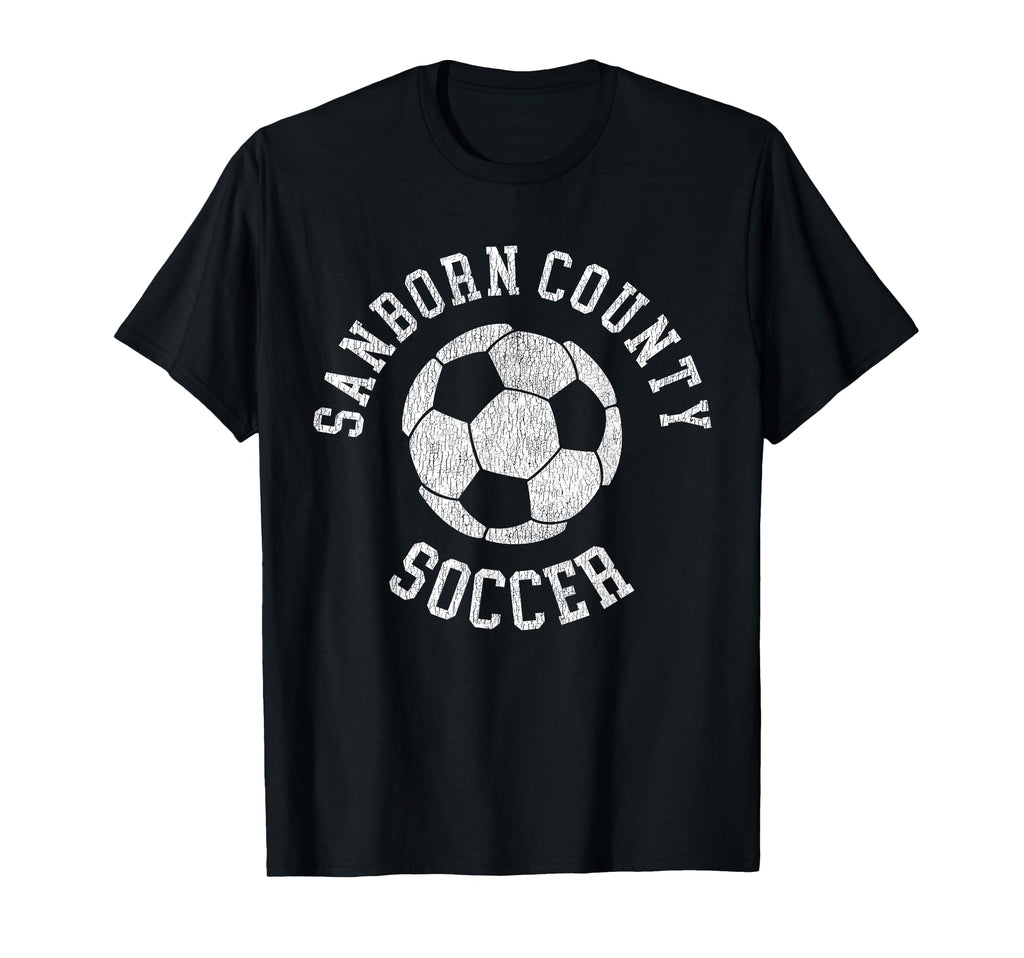 Sanborn County Soccer Distressed 90S T-Shirt - Unique Graphic Unisex