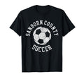 Sanborn County Soccer Distressed 90S T-Shirt - Unique Graphic Unisex
