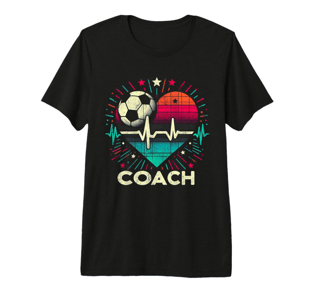Soccer Coach Training Heart Beat Football T-Shirt - Unique Graphic Unisex