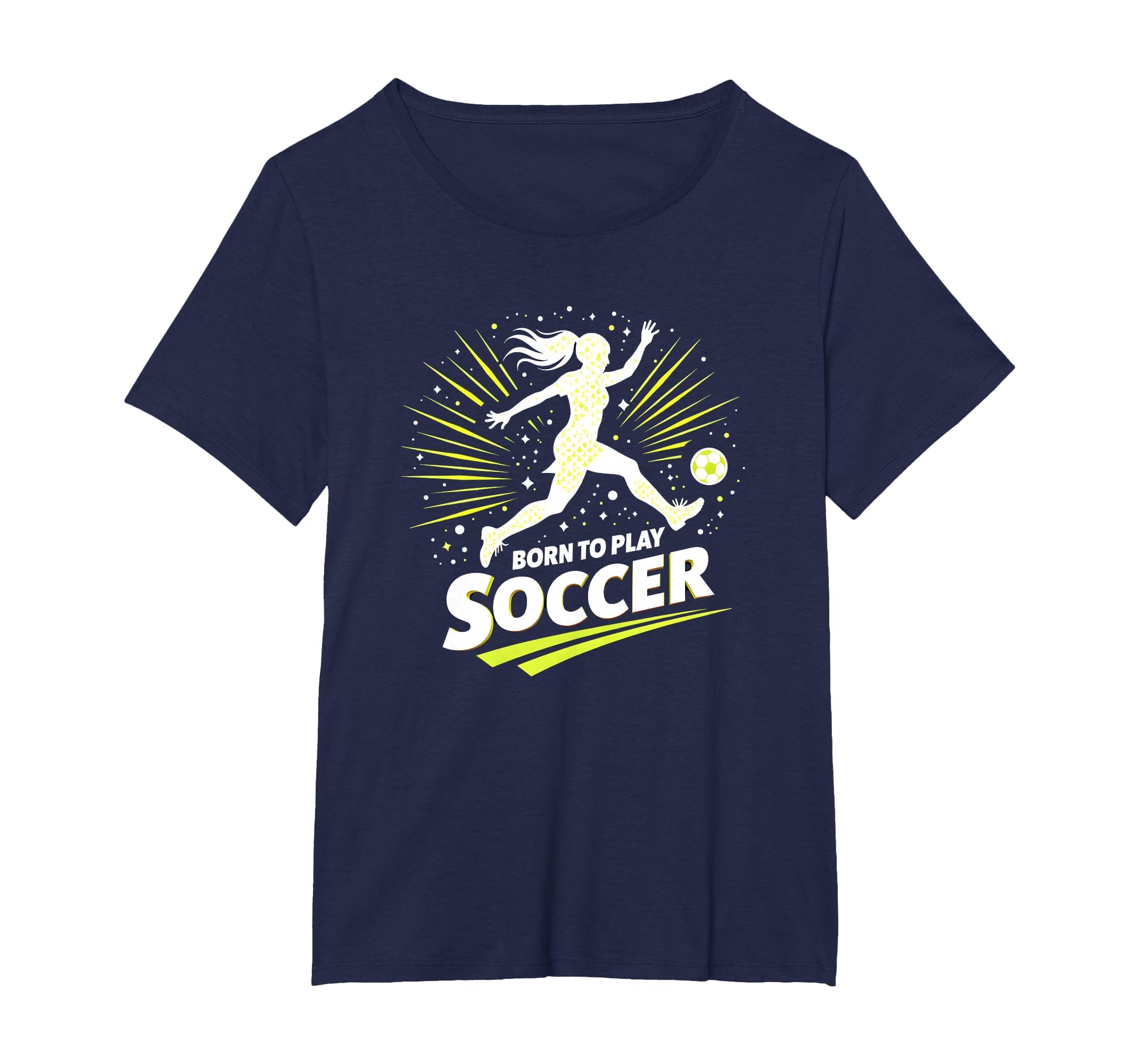 Born To Play Soccer Womens T-Shirt - Aesthetic Graphic Men Women