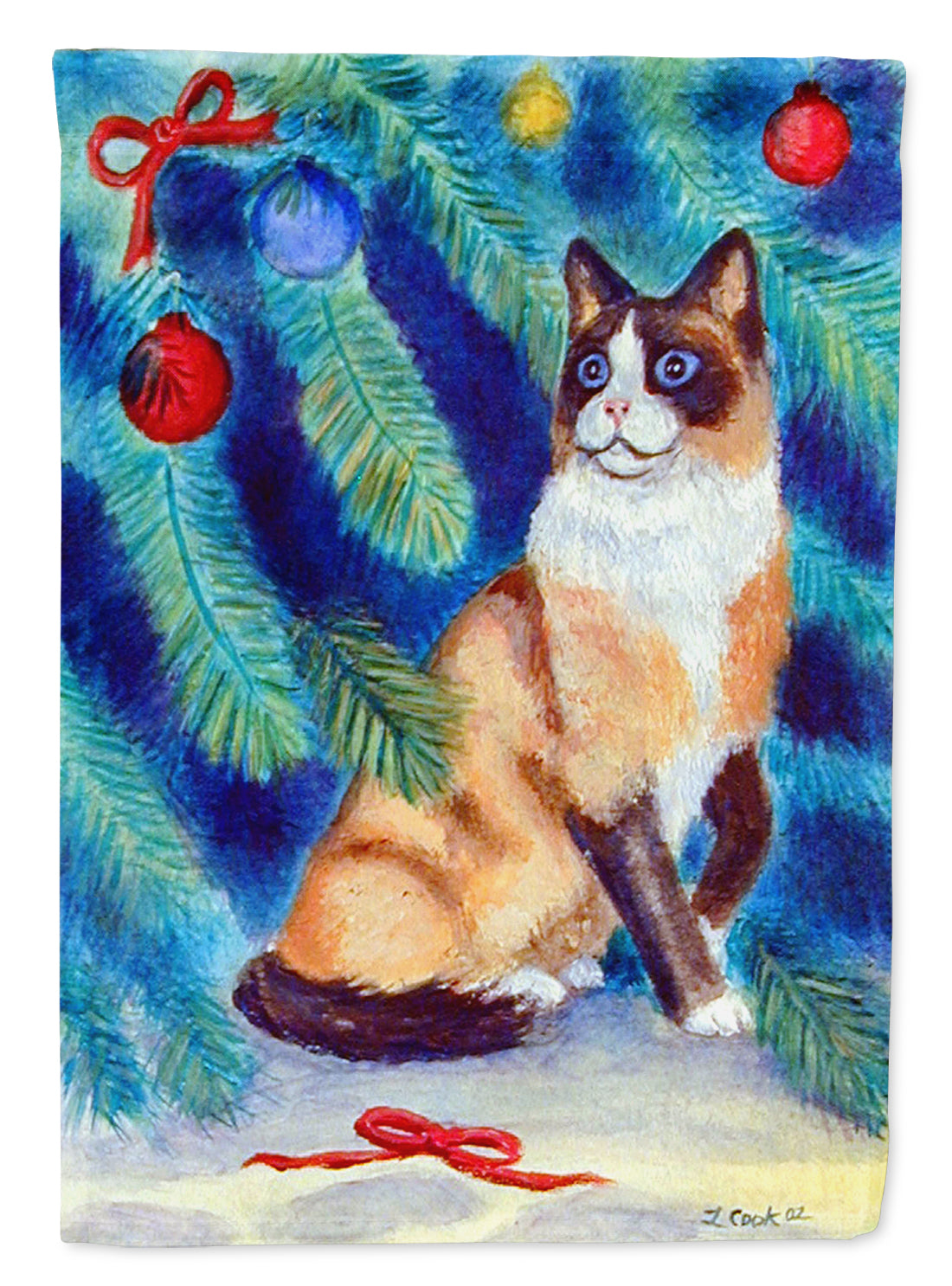 Christmas Tree Cat Garden Flag Mailbox Decorative Yard Banner Outside Patio Artwork for Flower Beds, Garden Size, Multicolor