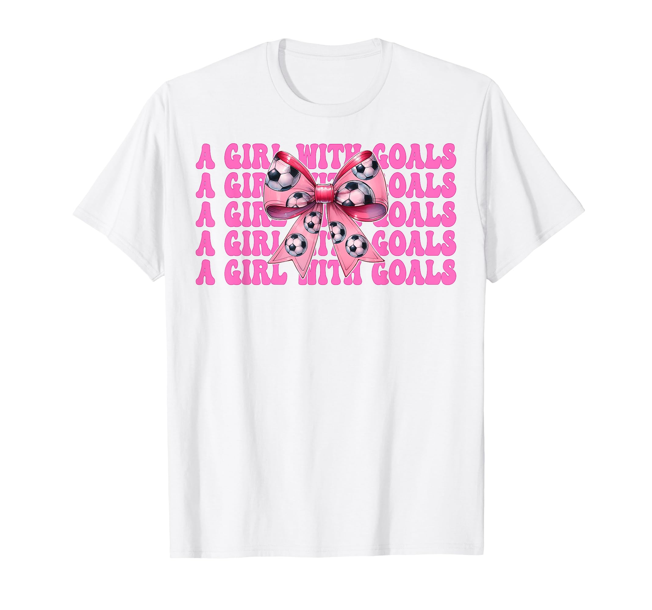 Goals Soccer Coquette Bow T-Shirt - Custom Art Print Unisex