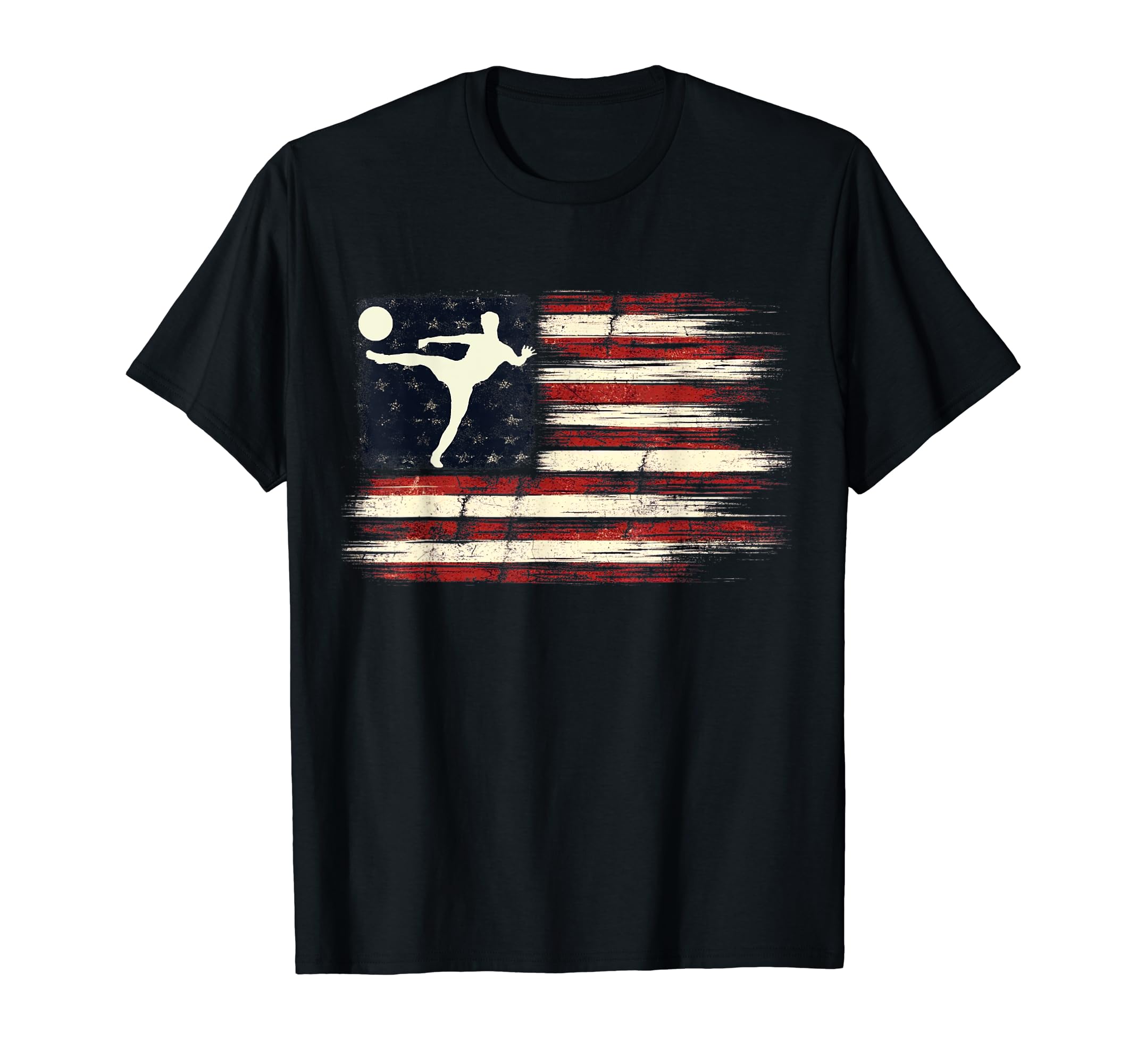 Distressed Flag Patriotic Mens T-Shirt - Casual Everyday Wear Men Women