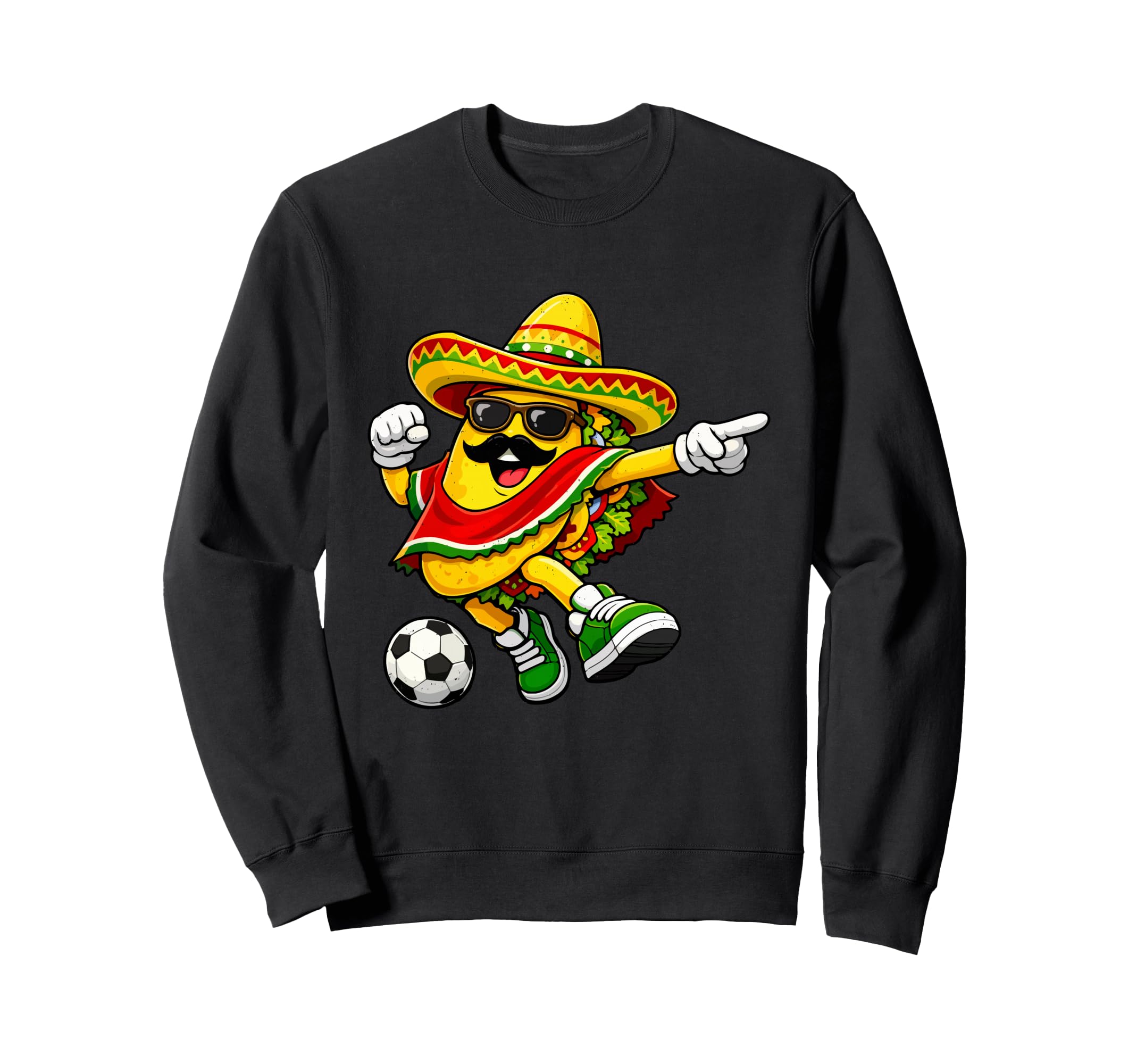 Cinco De Mayo Soccer Player Taco Sweatshirt - Graphic Print Men Women