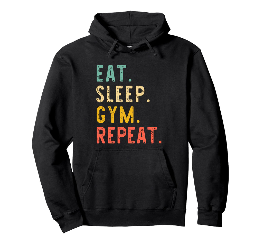 Eat Sleep Gym Repeat Training Hoodie - Aesthetic Graphic for Adults