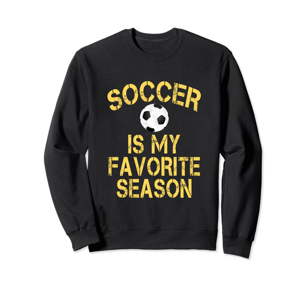 Soccer Is My Favorite Season Yellow Sweatshirt - Graphic Print Men Women