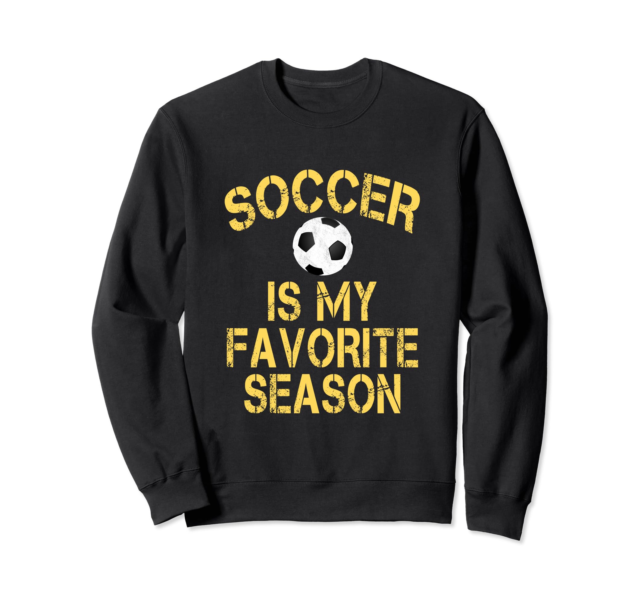Soccer Is My Favorite Season Yellow Sweatshirt - Graphic Print Men Women