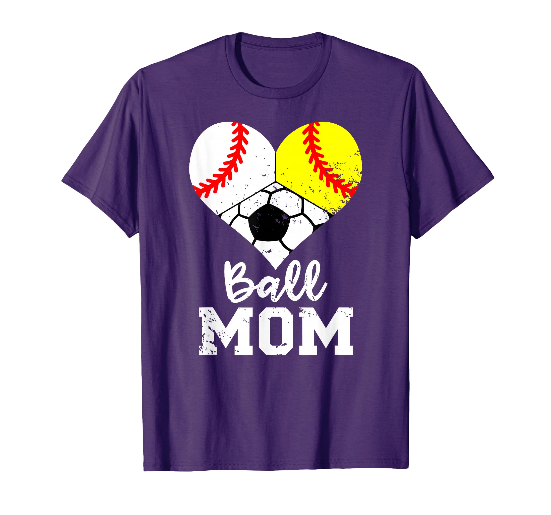Ball Mom Funny Baseball Softball T-Shirt - Casual Everyday Wear for Adults