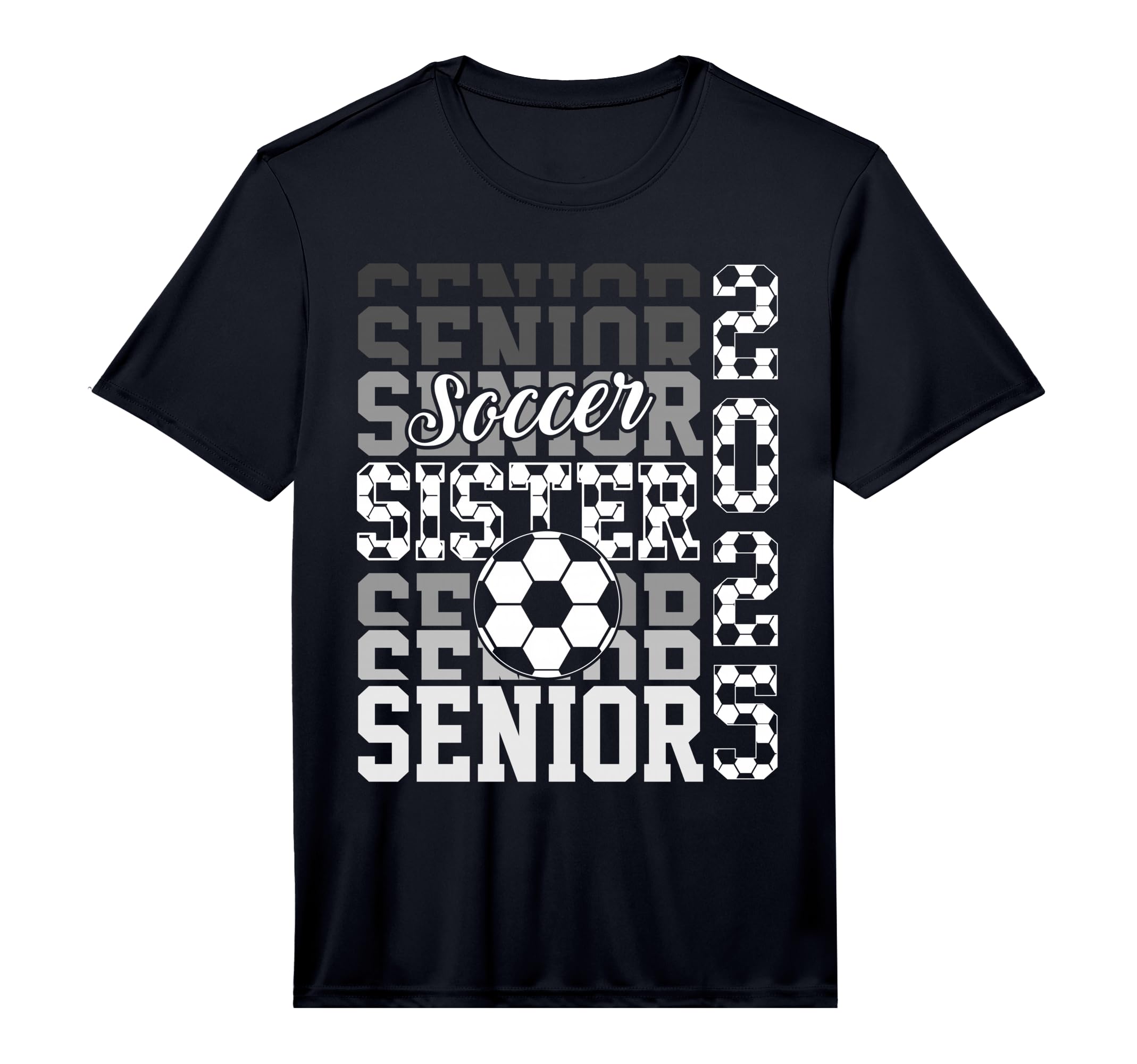 Soccer Senior Sister Class 2025 Senior T-Shirt - Graphic Print for Adults