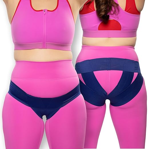 Patented Women’s Pelvic Floor Orthotic Support Belt ― Uterus Pain Relief Girdle for Dropped Bladder, Vulvar Varicosities, Postpartum Recovery, SPD | Low Waist - SAPPHIRE BLUE - L