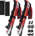 Trekking Poles Lightweight Collapsible Hiking Poles Folding Aluminum Walking Sticks 2 Pack Walking Sticks for Hiking