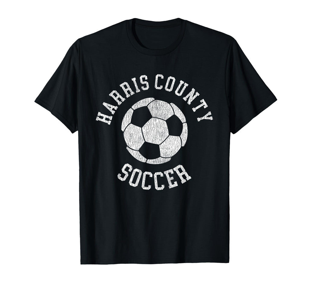 Harris County Soccer Distressed 90S T-Shirt - Custom Art Print Unisex