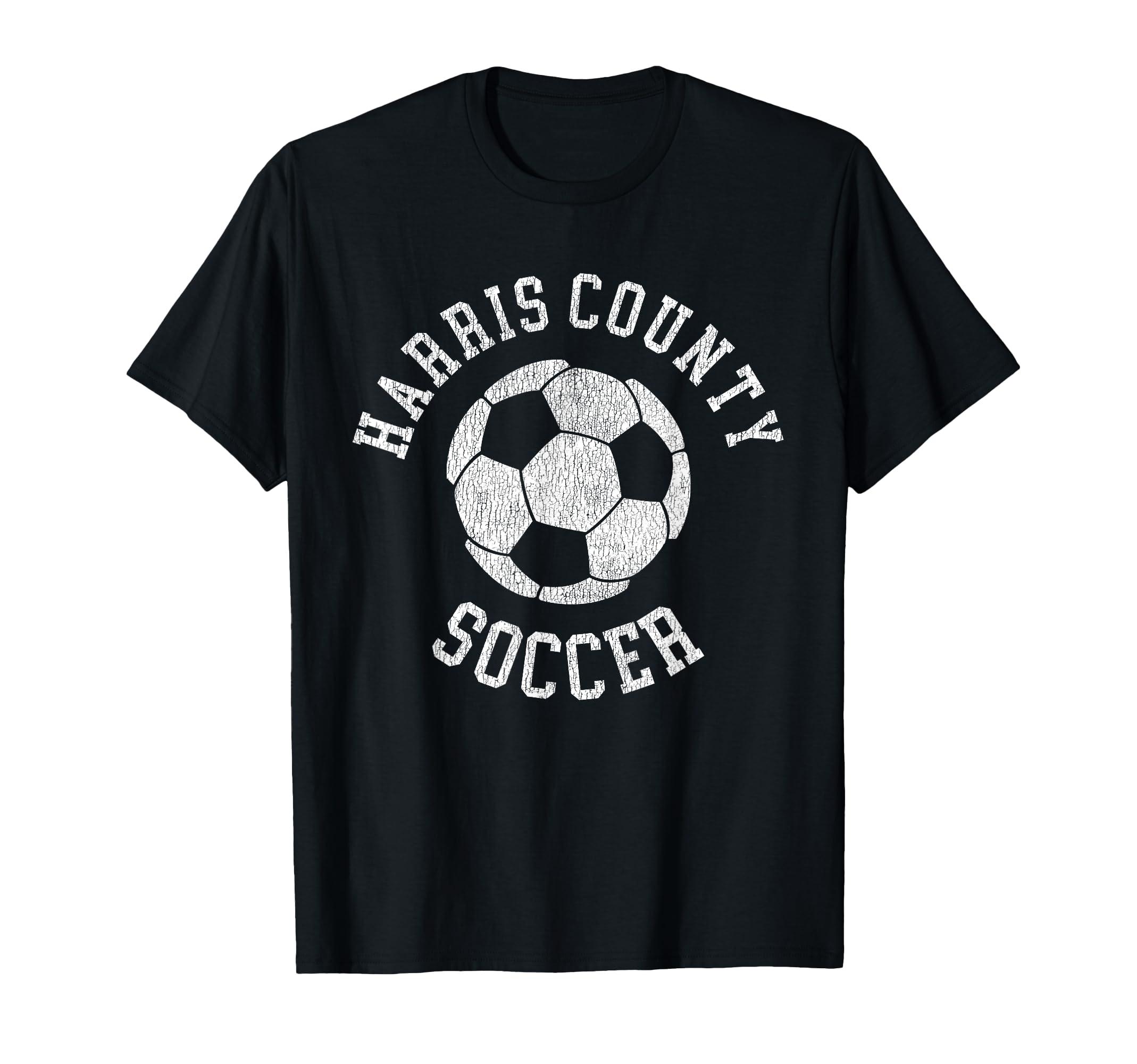 Harris County Soccer Distressed 90S T-Shirt - Custom Art Print Unisex
