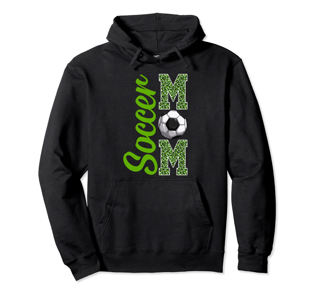 Leopard Soccer Mom Support Soccer Hoodie - Fun Novelty Design Unisex