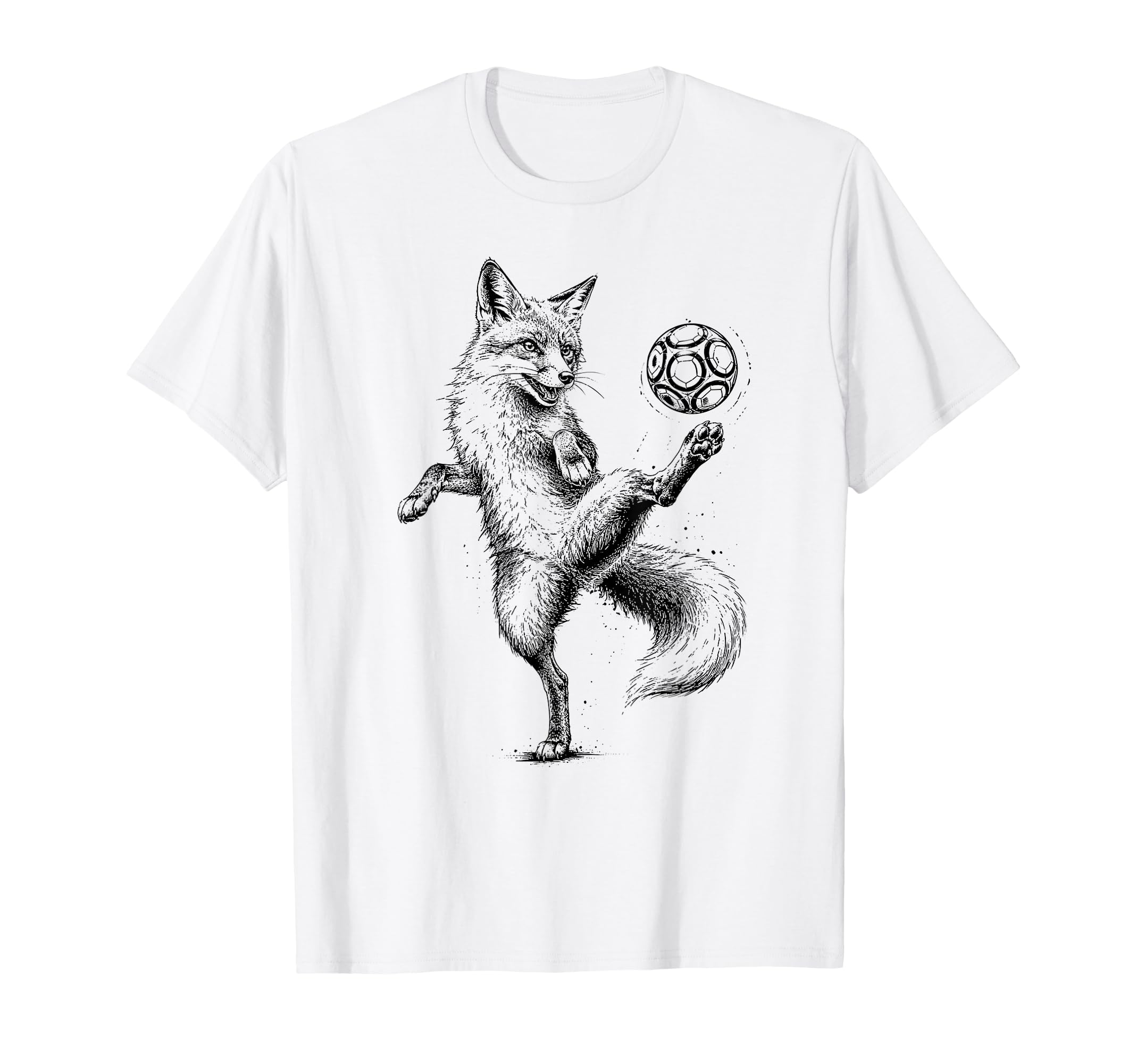 Funny Fox Freestyling Soccer Ball T-Shirt - Streetwear Style Unisex