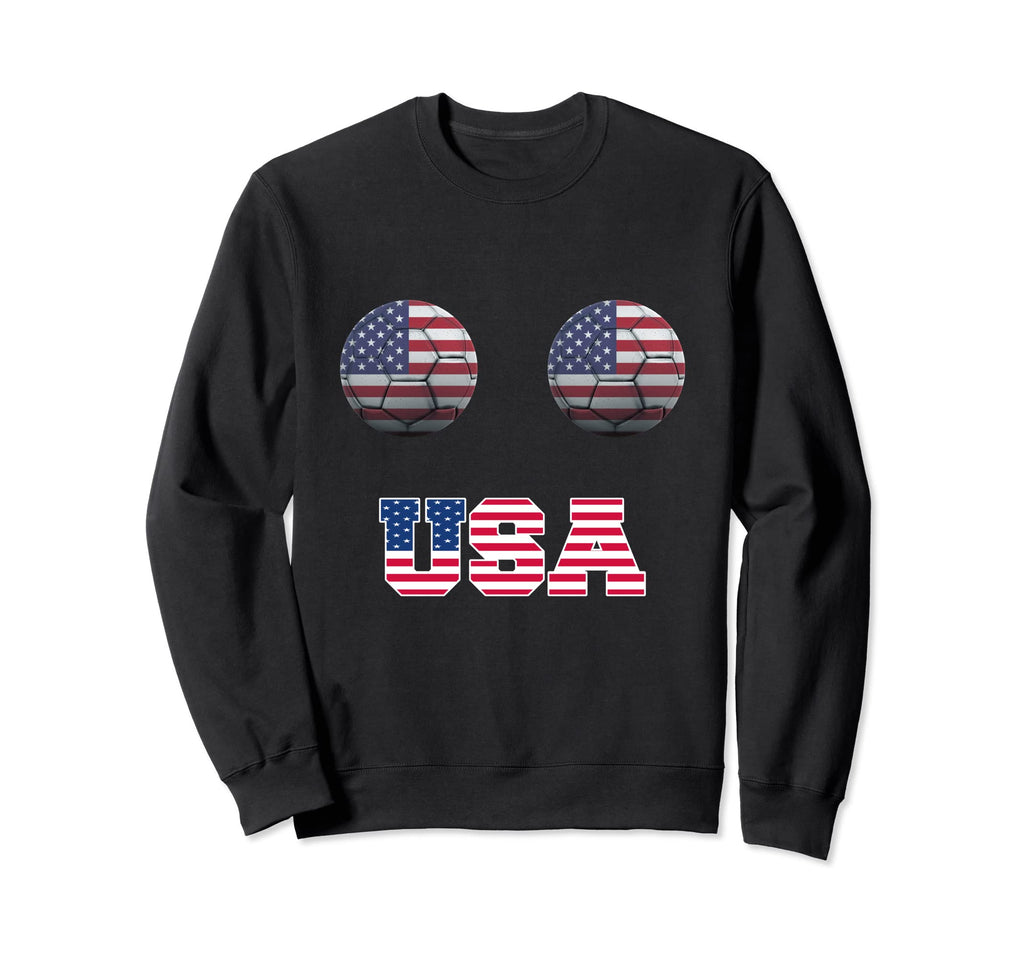 Usa Soccer Funny Boobs Soccer Balls Sweatshirt - Unique Graphic Unisex