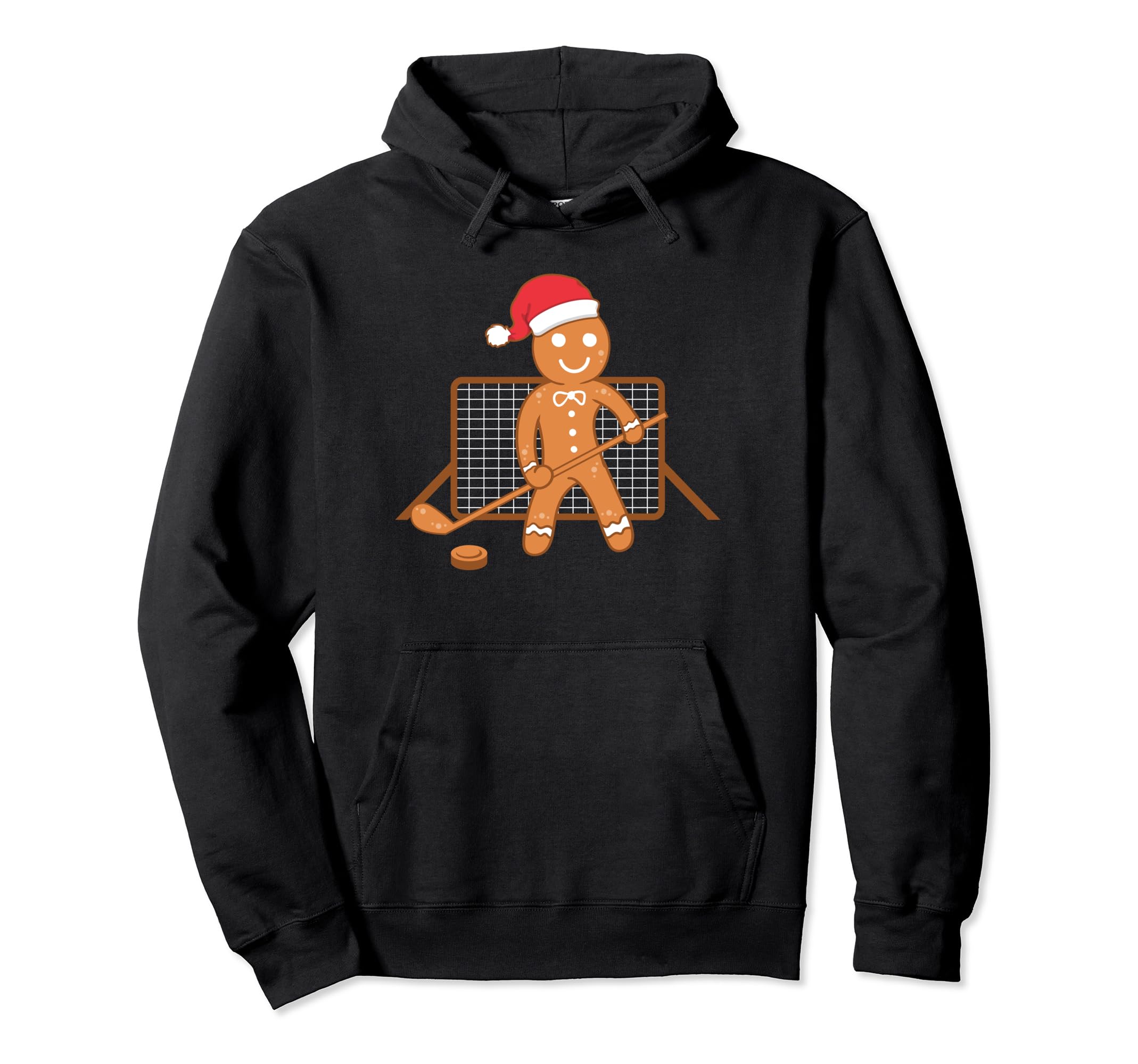 Hockey Goalie Gingerbread Goalkeeper Hoodie - Minimalist Print for Adults