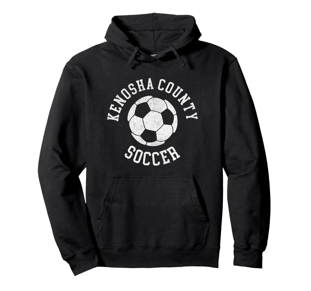 Kenosha County Soccer Distressed 90S Hoodie - Fun Novelty Design for Adults