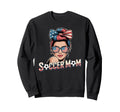 Patriotic Soccer Mom American Flag Sweatshirt - Fun Novelty Design Unisex
