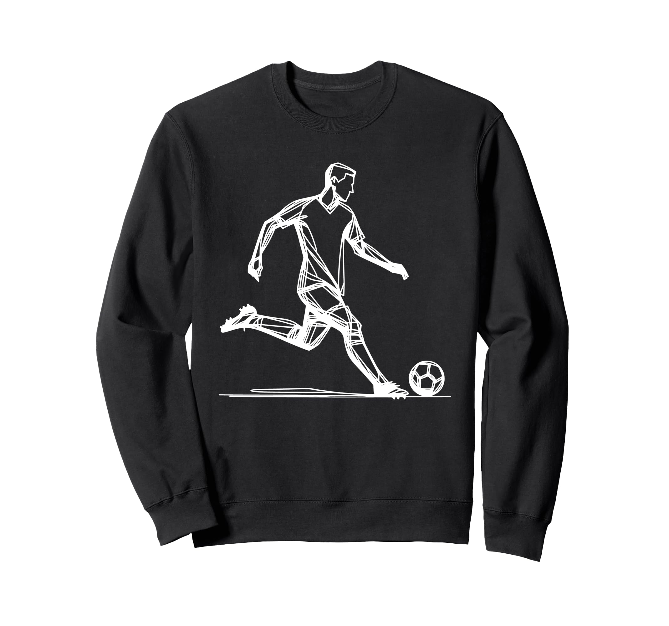 Line Art Soccer Sport Player Sweatshirt - Graphic Print for Adults