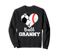 Ball Granny Heart Funny Soccer Sweatshirt - Graphic Print for Adults
