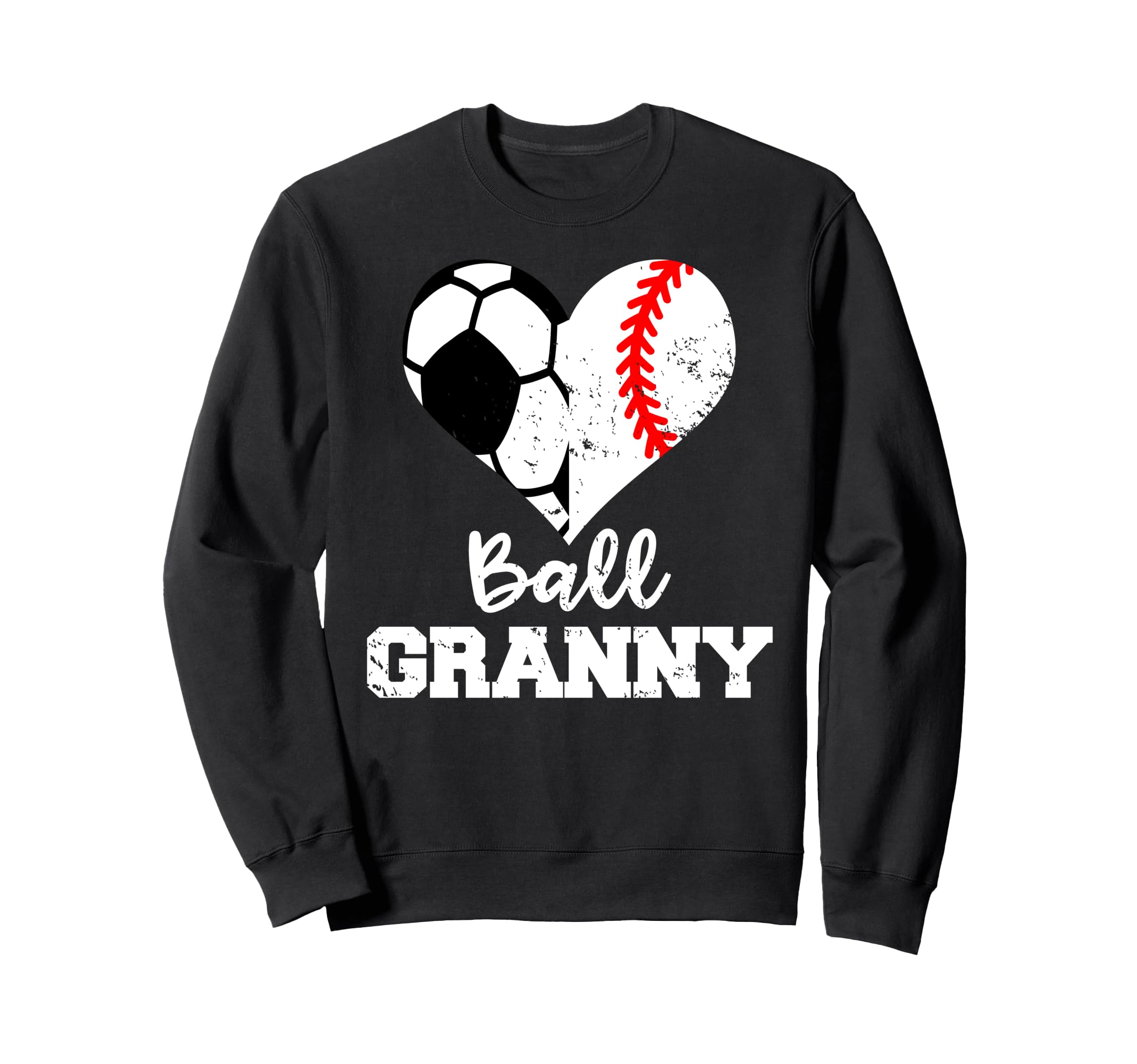 Ball Granny Heart Funny Soccer Sweatshirt - Graphic Print for Adults
