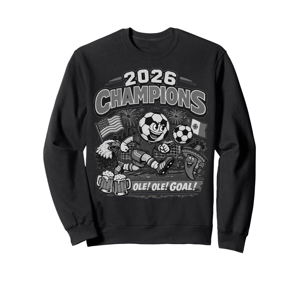 Soccer 2026 Champions Foodball Sweatshirt - Trendy Graphic for Adults