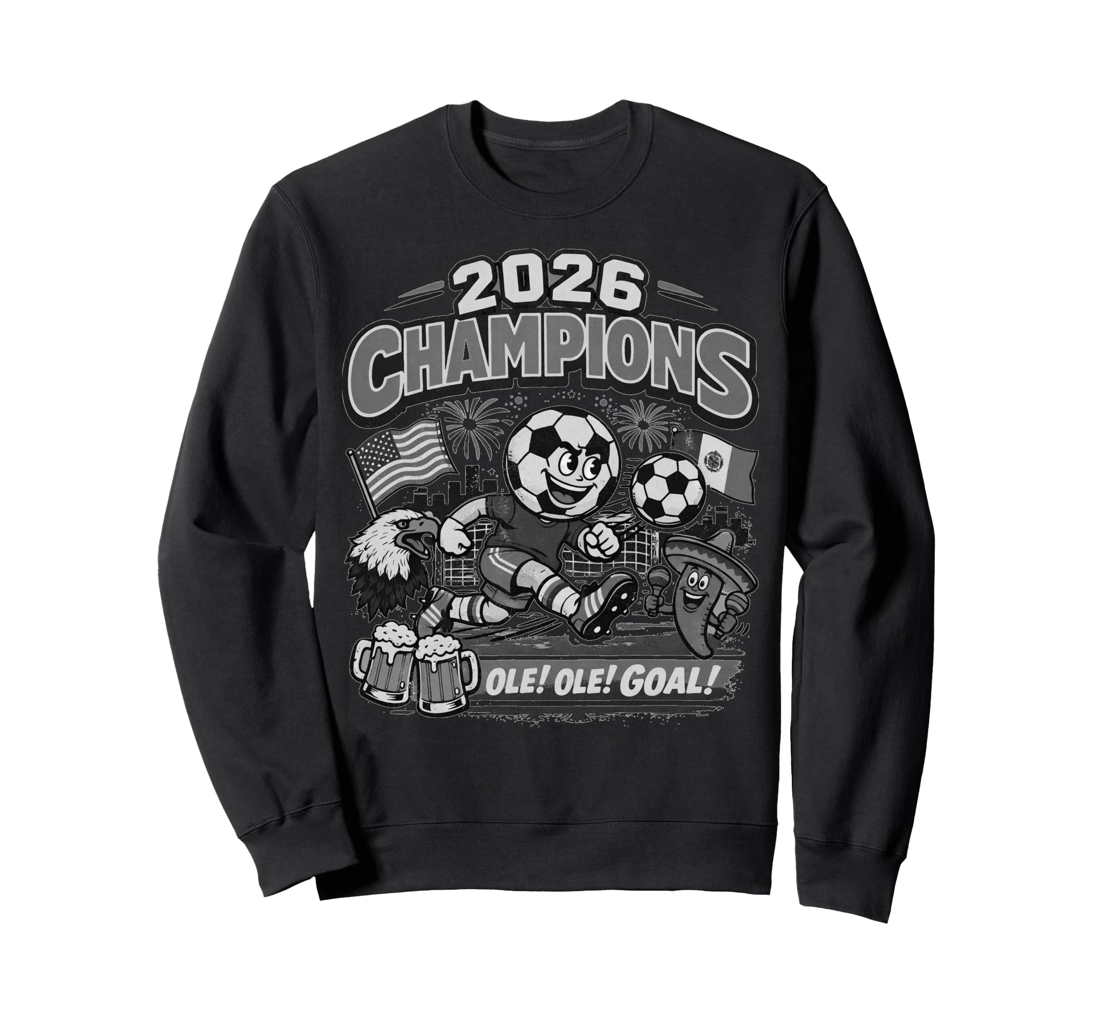 Soccer 2026 Champions Foodball Sweatshirt - Trendy Graphic for Adults