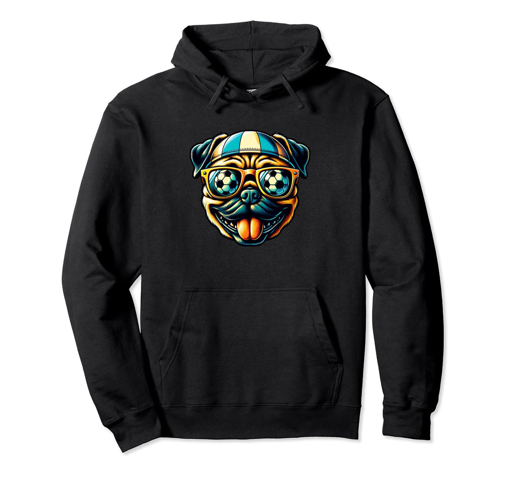 Pug Dog Soccer Ball Champion Fan Hoodie - Casual Everyday Wear Unisex