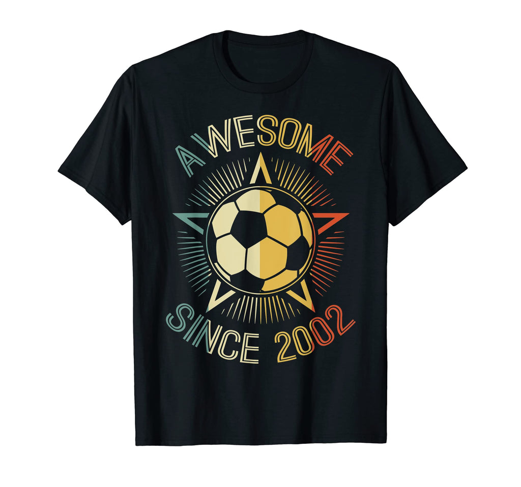 Awesome Since 2002 Soccer Birthday Team T-Shirt - Trendy Graphic Unisex