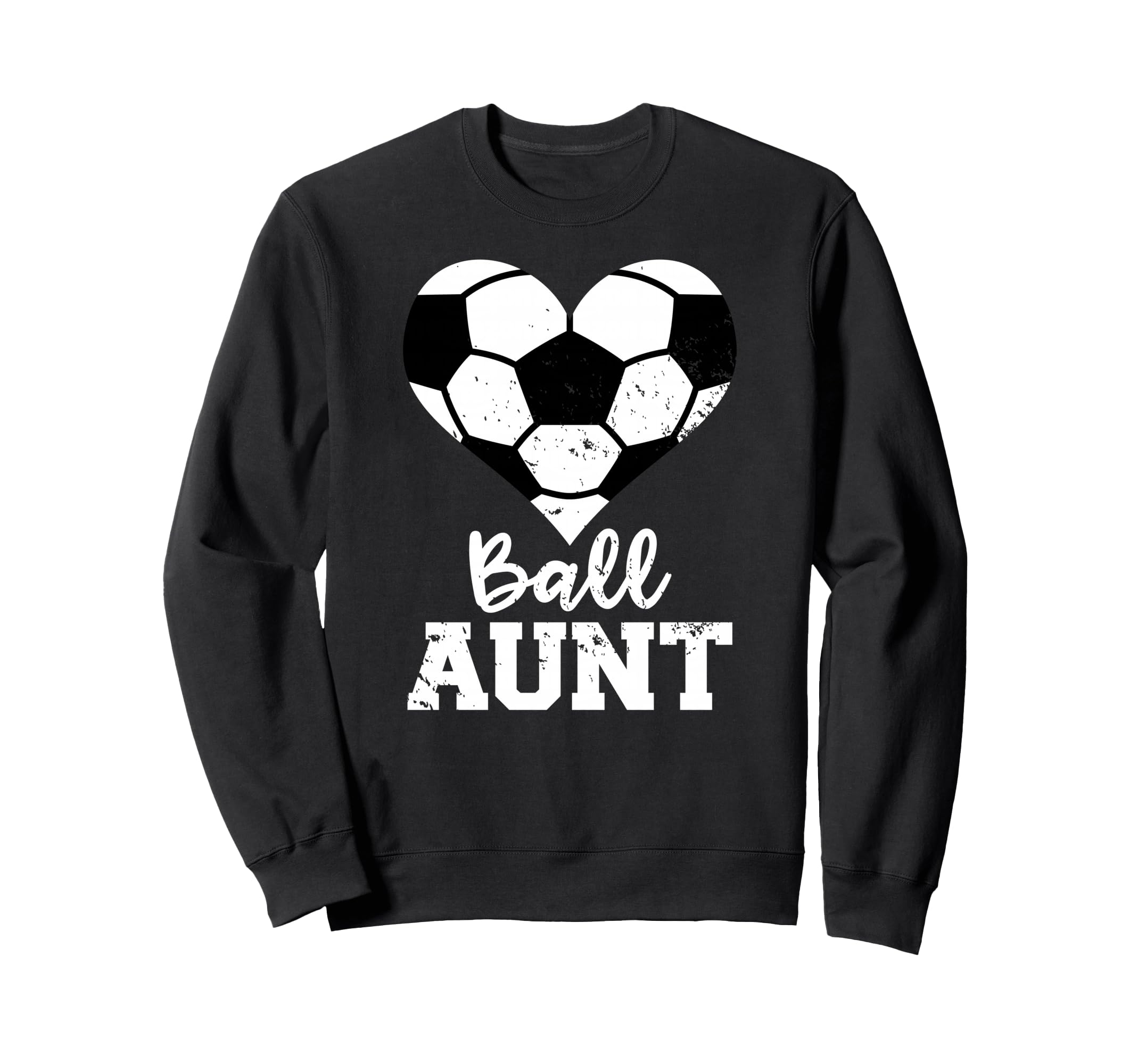Ball Aunt Heart Funny Soccer Aunt Sweatshirt - Streetwear Style Unisex
