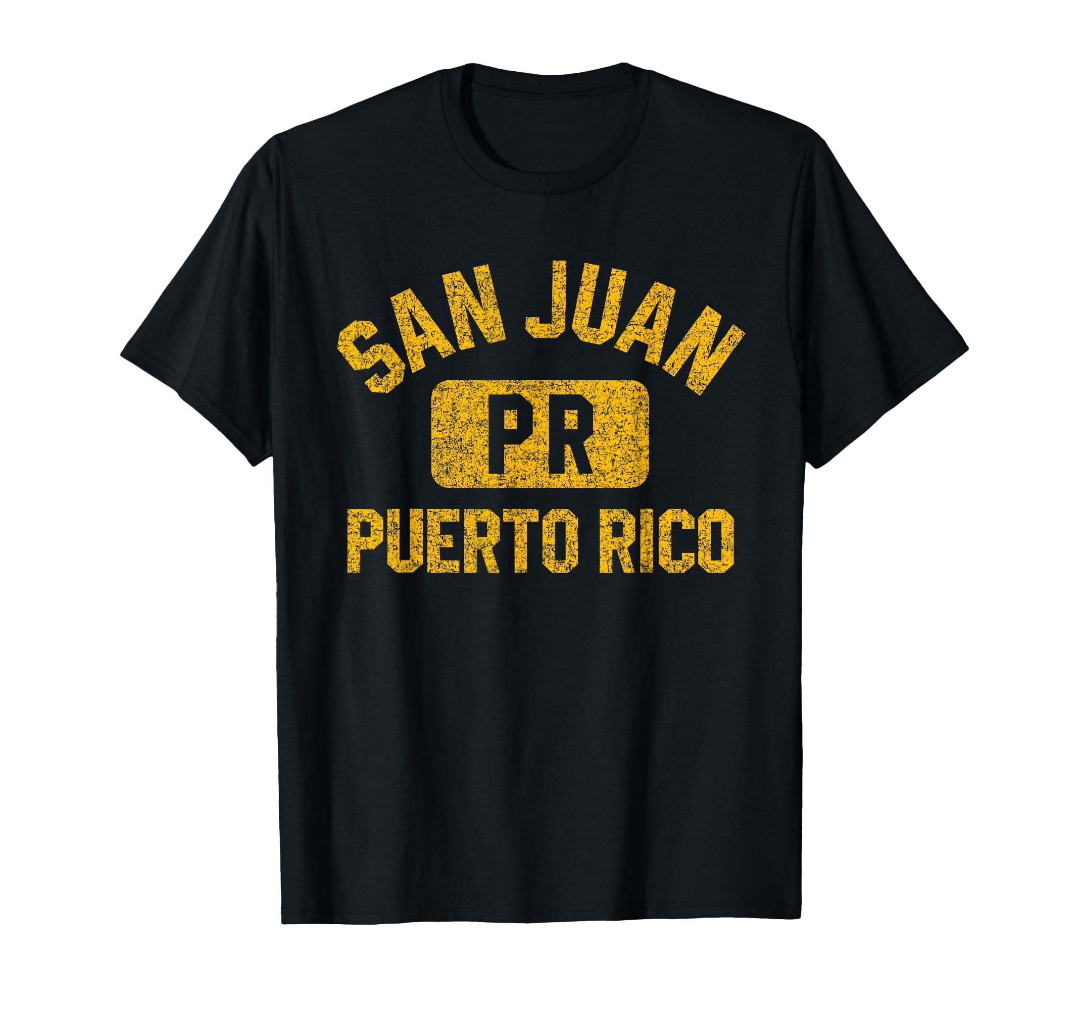 San Juan Puerto Rico Gym Distressed T-Shirt - Novelty Apparel for Adults