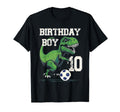 10 Year Old Football 10Th Birthday Trex T-Shirt - Novelty Apparel Unisex