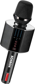 BONAOK Karaoke Microphone, Portable Wireless Bluetooth Karaoke Mic for Adults&Kids Car Home Outdoor Party, Karaoke Machine for PC/All Smartphone G50 Black 2025