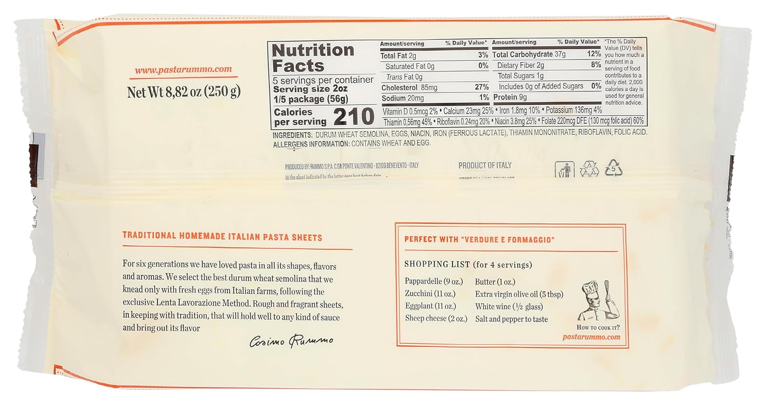 Rummo Egg Pappardelle Nests, Dairy & Wheat Free, 8.82 oz (Case of 12)