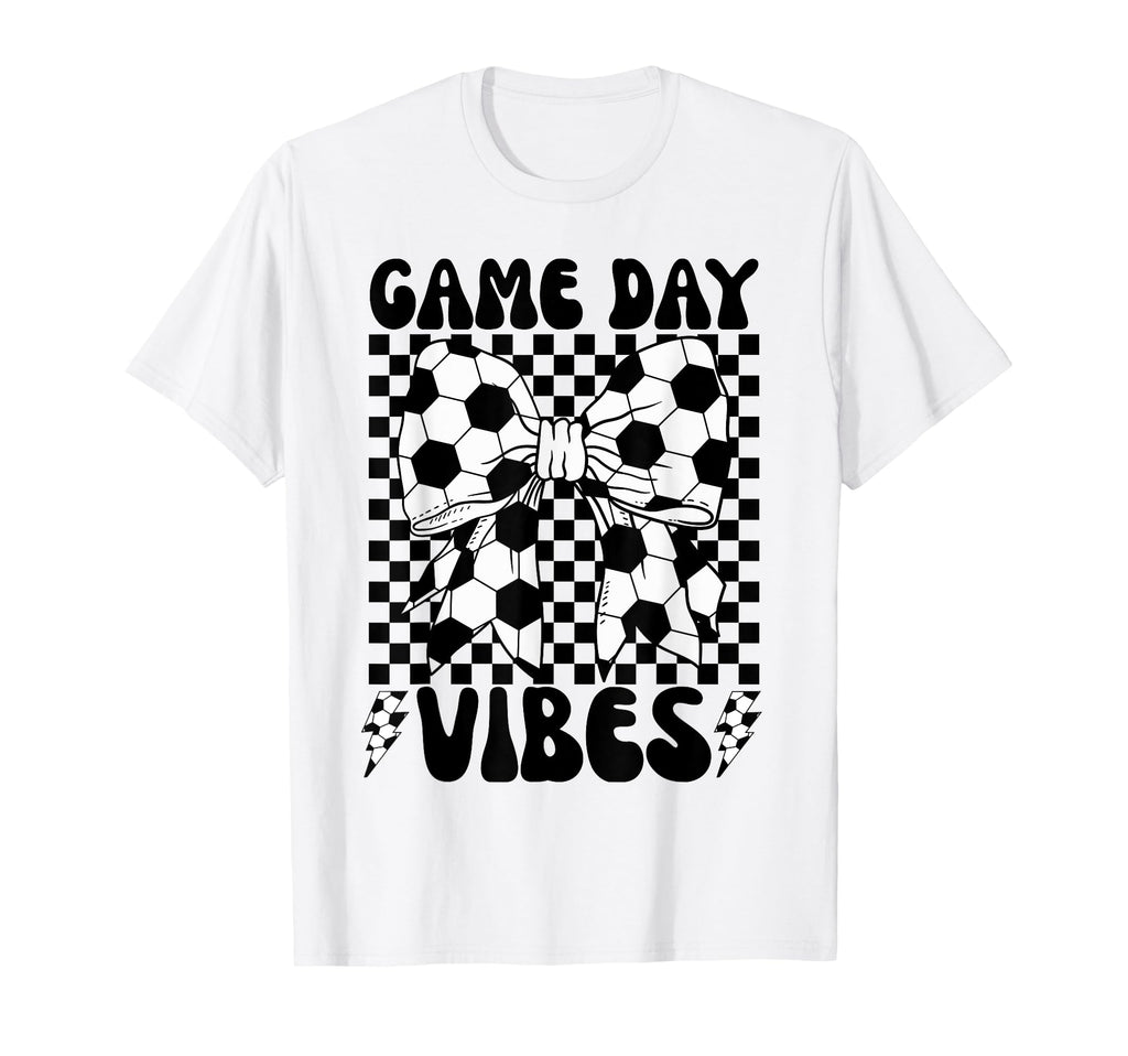 Game Day Vibes Coquette Bow Soccer T-Shirt - Casual Everyday Wear Unisex