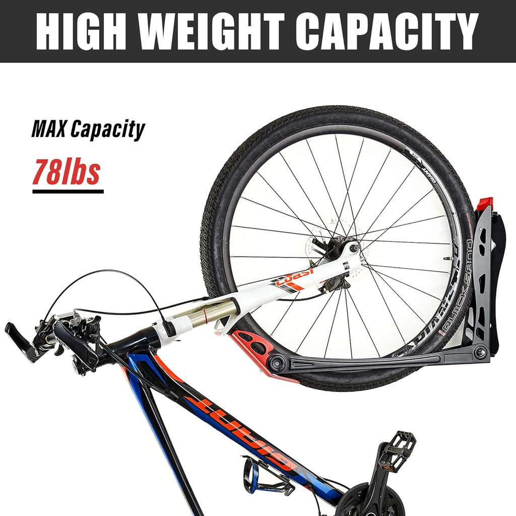 Wallmaster BIKEPAL Swivel Bike Rack, Wall Mounted Vertical Bike Storage Hanger, Space Saving for Home and Garage, 4 Pack